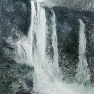Acrylgemälde: "Wasserfall", Original/Unikat, L. Wünsche Finale Aktion