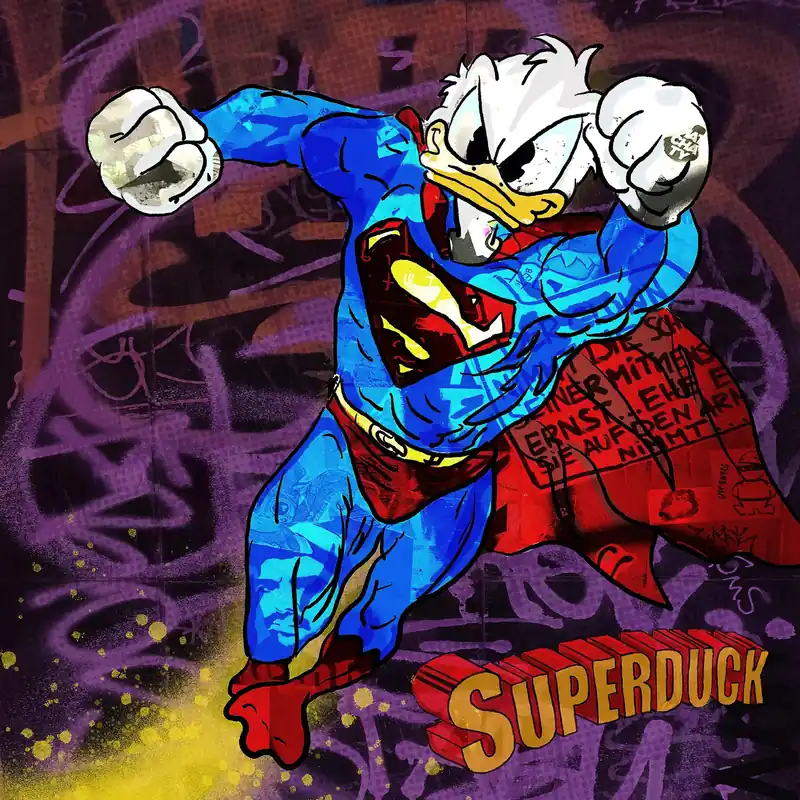 Top-Seller Kunstdruck, signiert: "Donald Superduck", Holger Mühlbauer-Gardemin, Edition, Nr. 1/100