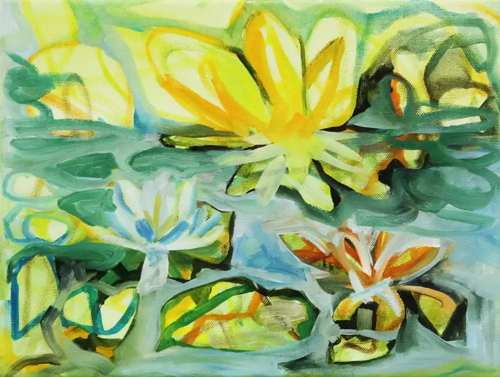 Sale Ölgemälde: "Waterlily Walz", Original/Unikat, J. Riemer