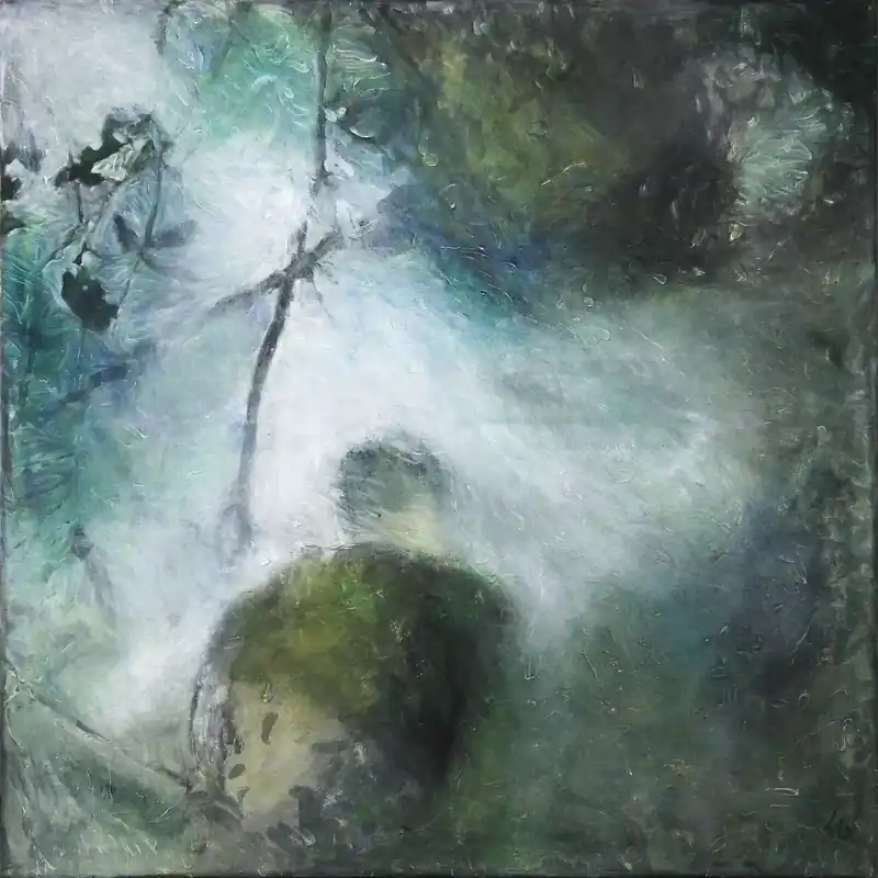 Versand Am Gleichen Tag Acrylgemälde: "Wildwasser II", Original/Unikat, L. Wünsche