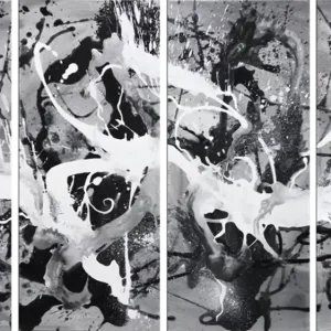 Abstrakte Originalkunst : "Monochromes Chaos I", G. Hung, Unikat Highlight