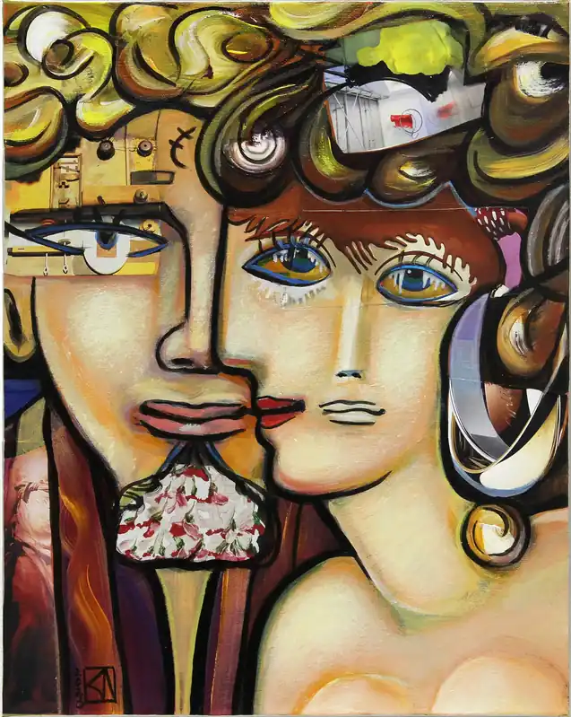 Neue Kollektion Moderne Kunst: "Überraschungsgäste II", K. Namazi, Original/Unikat