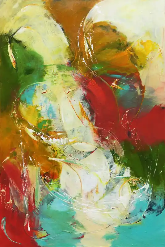 Aktuell C. Middendorf: "Karneval der Farben II", abstraktes Originalgemälde (Unikat)