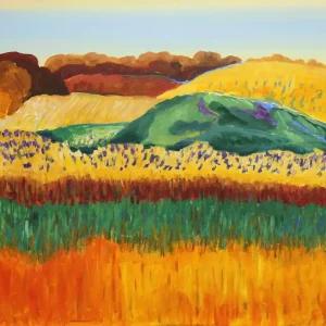 M. Cieśla: "Feldlandschaft", Original/Unikat, expressionistisches Gemälde Solange Der Vorrat Reicht