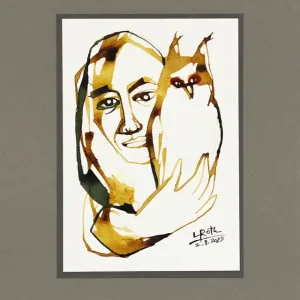 Neue Kollektion L. Roth: "Mein Uhu". originale Grafik/Zeichnung (Unikat)