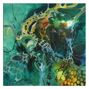 Modernes Gemälde, B. Ossowski: "Green Methamorphose", Originalgemälde (Unikat) Saisonangebot