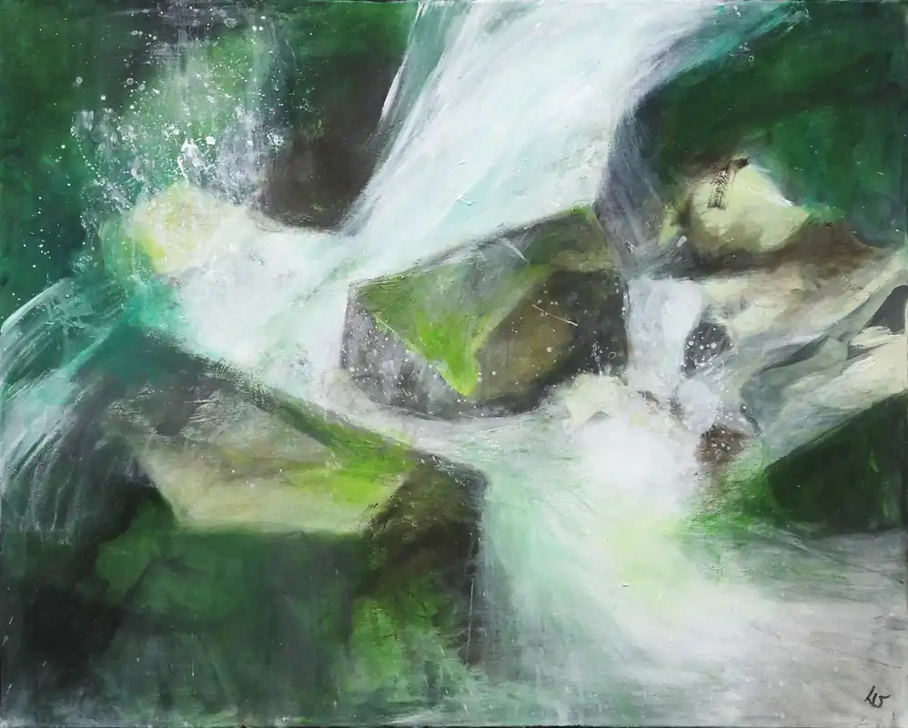 Acrylgemälde: "Wildwasser I", Original/Unikat, L. Wünsche Neu