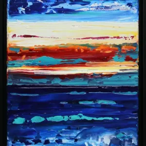 Nur Heute Moderne Originalkunst: "Australian Sunset I", J. Fernandez, Unikat