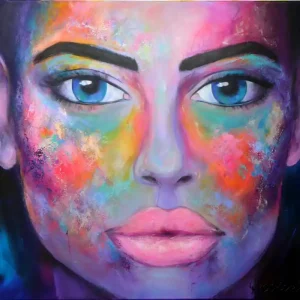 M. Rathje: "Faces 13", moderne Malerei, Originalgemälde (Unikat) Neue Kollektion