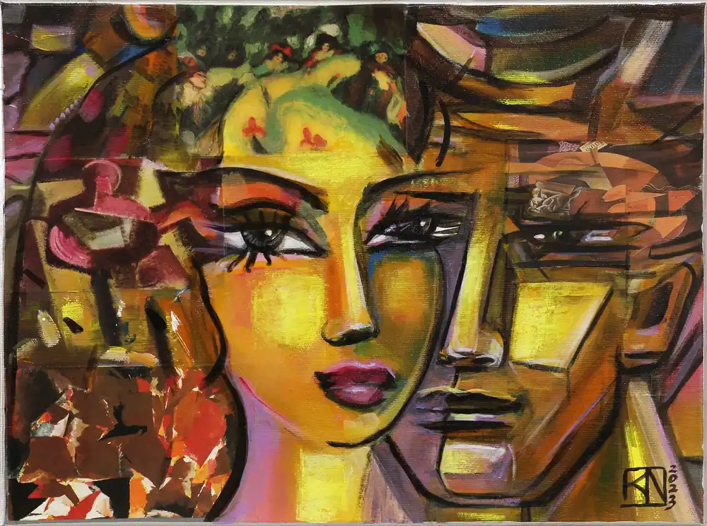 Moderne Kunst: "Sinnliche Vertrautheit III", K. Namazi, Original/Unikat Knallerangebot