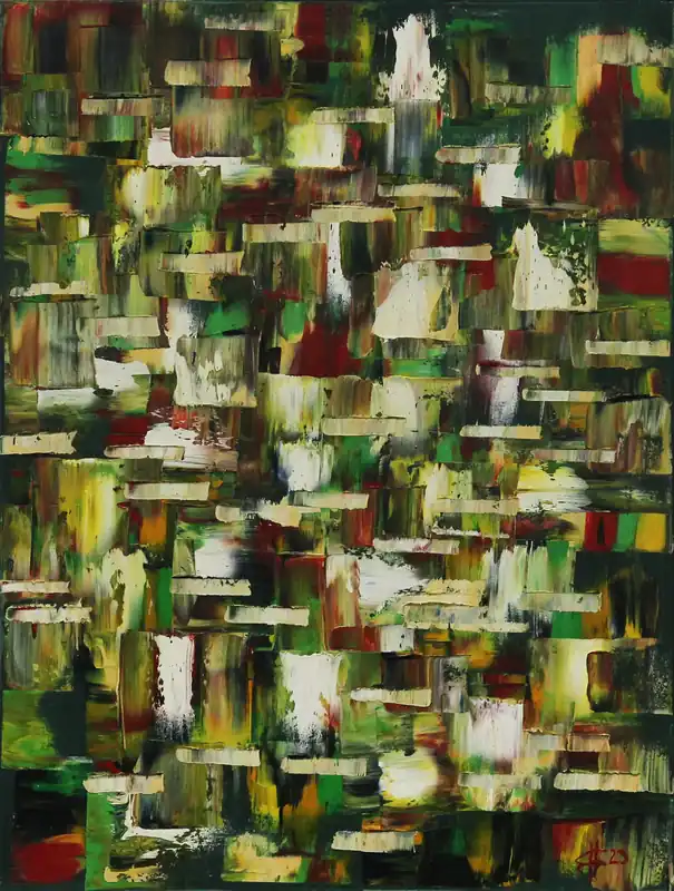 Originalgemälde: "Living in the City", G. Hung, Unikat Mega-Angebot