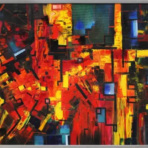 Moderne Malerei, B. Ossowski: "NEW YORK AT NIGHT", Originalgemälde (Unikat)  (ri) Markenware