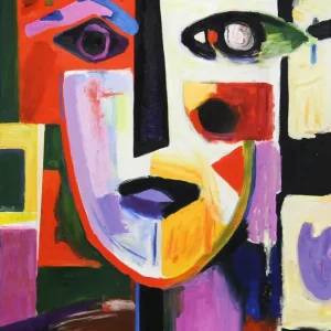 Knallerangebot M. Cieśla: "Abstraktes Porträt / archetyp", Original/Unikat, Expressionistisches Ölgemälde