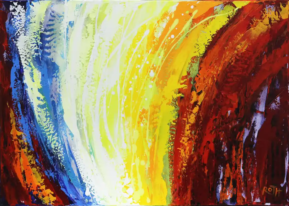Schneller Versand L.Roth: "Sonnenwende". Originalgemälde (Unikat)