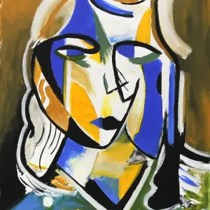Zeitgenössische Acrylmalerei: "Abstraktes Porträt - Mädchen", M. Cieśla, Original (Unikat) Sofort Bestellen
