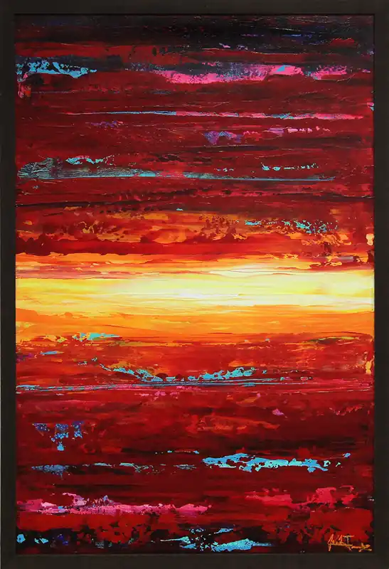 Moderne Originalkunst: "Abendklang X", J. Fernandez, Unikat Top-Seller