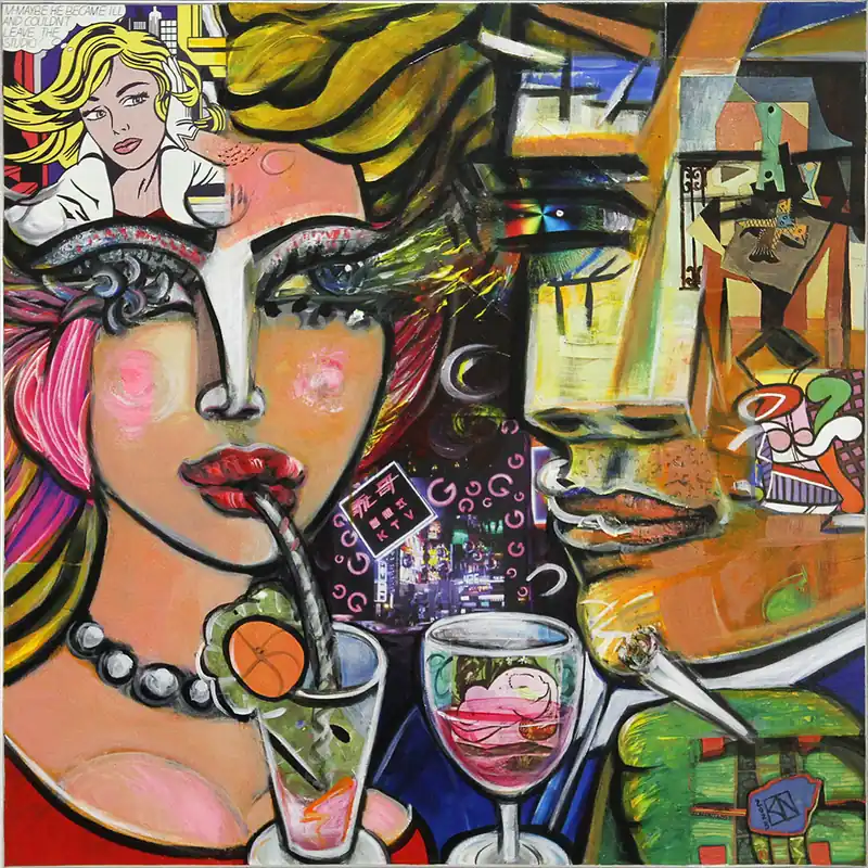 Jetzt Kaufen Unikat, modernes Gemälde, K. Namazi: Cocktail & Love I (Original)