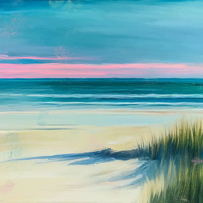 Abverkauf Moderne Pop Art: Morgenstimmung am Strand, H. Mühlbauer-Gardemin, Original (serielles Unikat