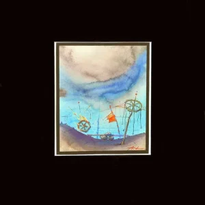 A. Larrett: Das Spiel mit dem Feuer-2, Tempera auf leinkaschiertem Papier, Original (Unikat) Preisknaller