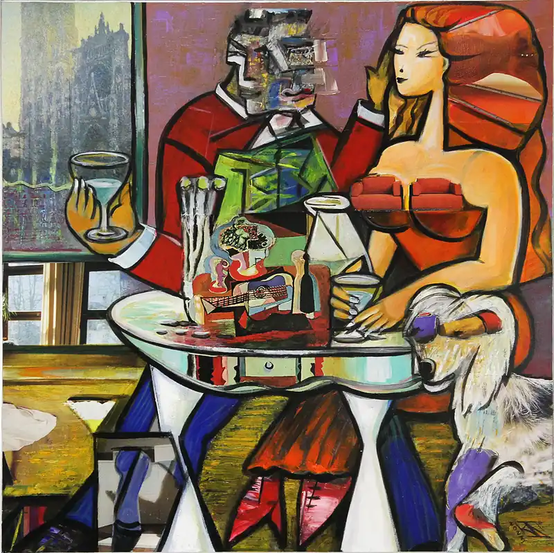 Unikat, modernes Gemälde, K. Namazi: Lazy Evening, Original Jetzt Bestellen