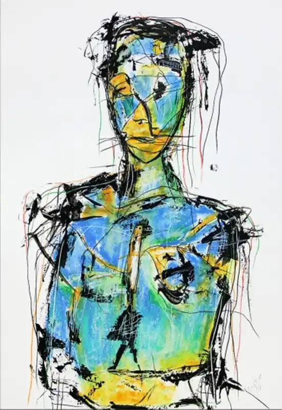 Zeitgenössische Grafik/Malerei, Ilona Schmidt: "Here I am" Billig