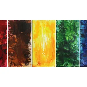 Mehrteiliges Originalgemälde: Floating Colours I, Unikat, J. Fernandez Sofort Bestellen
