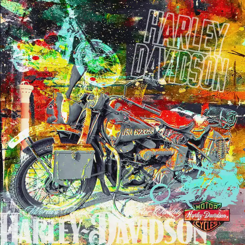 Kunstdruck, signiert: Harley, Holger Mühlbauer-Gardemin, Edition, Nr. 1/100 Schnäppchen