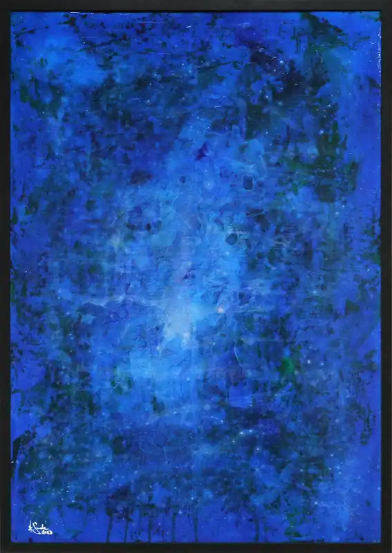 A.Garbe: The World between I, gerahmtes Originalgemälde (Unikat) Preis Gesenkt