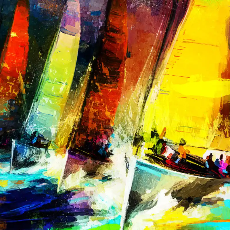 Sale Moderne Pop Art: Segelregatta, H. Mühlbauer-Gardemin, Original/serielles Unikat