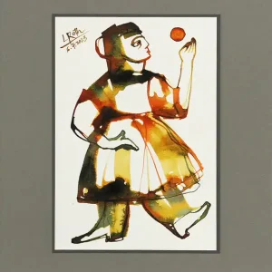 Sonderangebot L. Roth: Ballspielerin. originale Grafik/Zeichnung (Unikat)