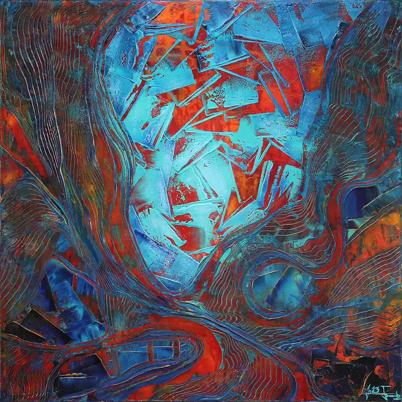 Angebot Unikat: Farboxidation II, Originalgemälde, J. Fernandez, Acrylbilder