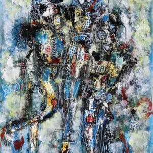 Markenware I. Schmidt: "We are all connected", zeitgenössische Grafik/Malerei, Original/Unikat (A)