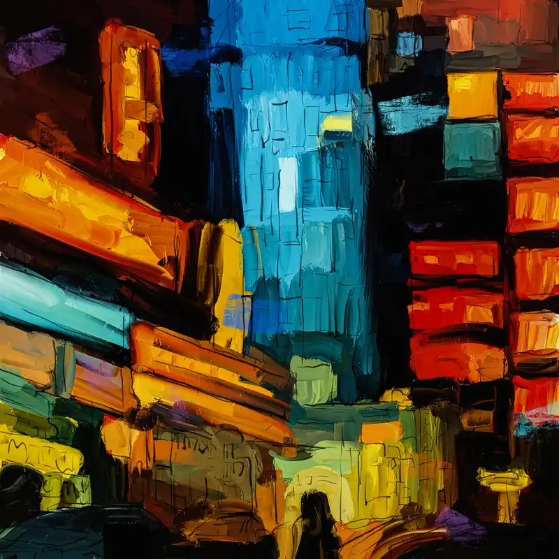 Moderne Pop Art: Neon City, H. Mühlbauer-Gardemin, Original, serielles Unikat Angebot