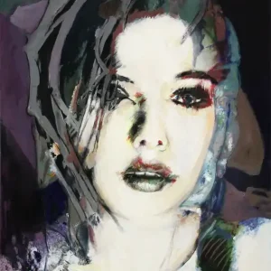 Jetzt Bestellen J.J. Piezanowski: Les mauves fleurissaient, neoexpressionistisches Porträt, Original (Unikat)