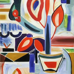Ausverkauf M. Cieśla: Form von Blumen, Original/Unikat, Expressionistisches Ölgemälde