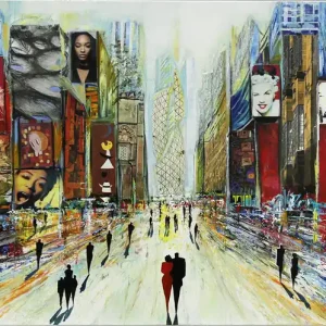Must-Have Unikat, modernes Gemälde, K. Namazi: Faces of Metropolis I (Original)