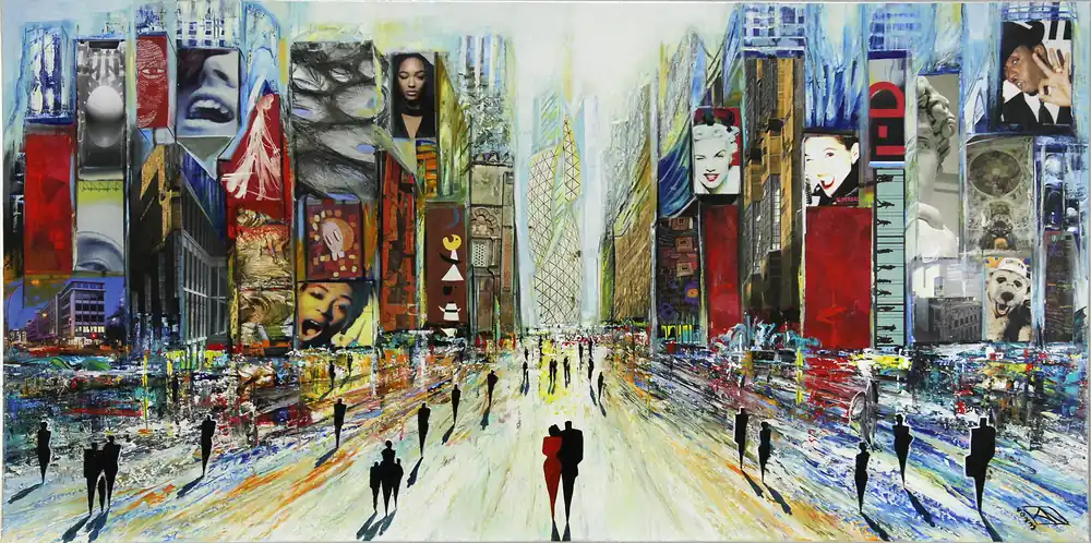 Must-Have Unikat, modernes Gemälde, K. Namazi: Faces of Metropolis I (Original)