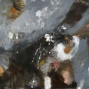 Gratis Versand Acrylmalerei abstrakt. M.Rick: "ohne Titel (braun)" (A)