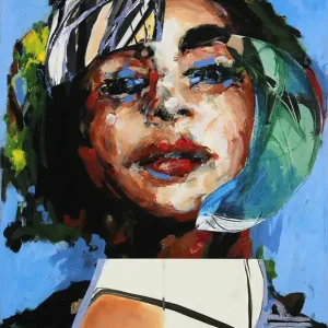 Sichere Zahlung J.J. Piezanowski: Les effluves, neoexpressionistisches Porträt, Original/Unikat