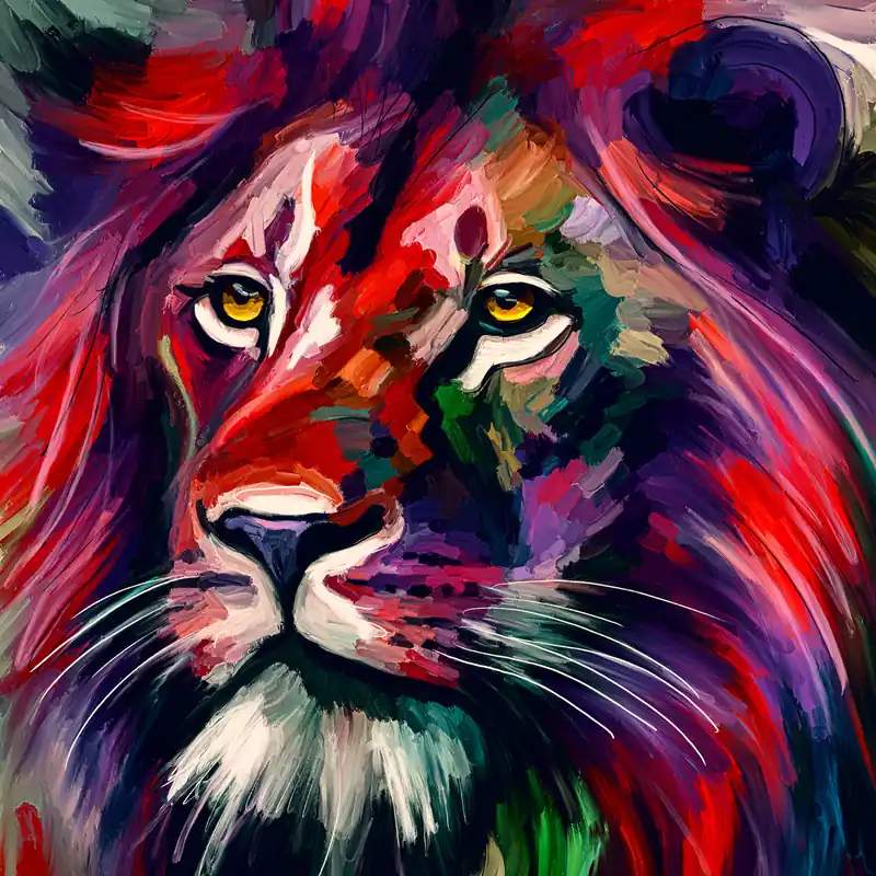 Wochenendangebot Moderne Pop Art: Red Lion, H. Mühlbauer-Gardemin, Original/serielles Unikat