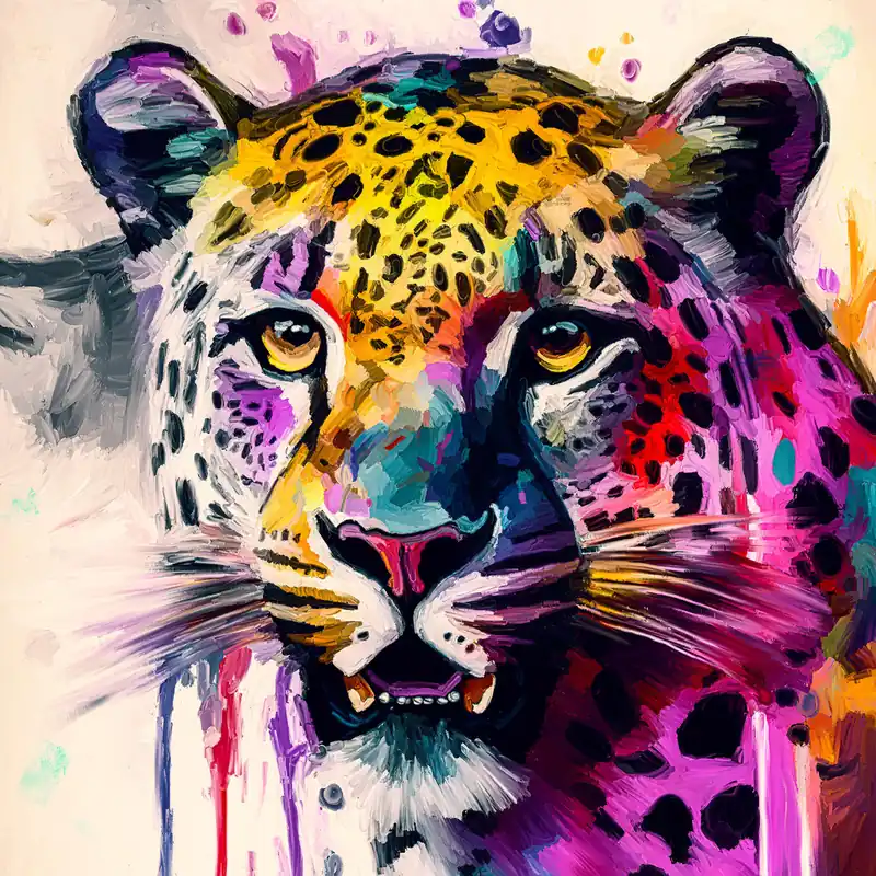 Direktkauf Kunstdruck, signiert: Leopard, Holger Mühlbauer-Gardemin, Edition, Nr. 1/100
