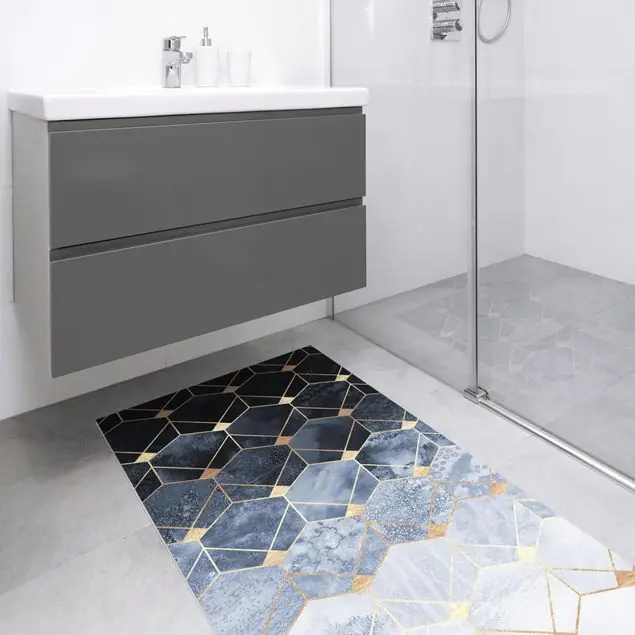 Meistverkauft Blaue Geometrie goldenes Art Deco