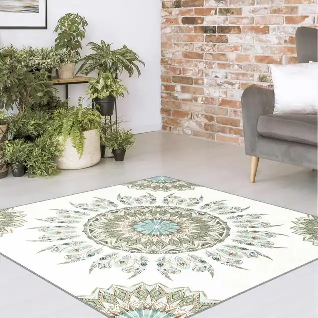 Mandala Aquarell Federn Muster blau grün Neue Kollektion