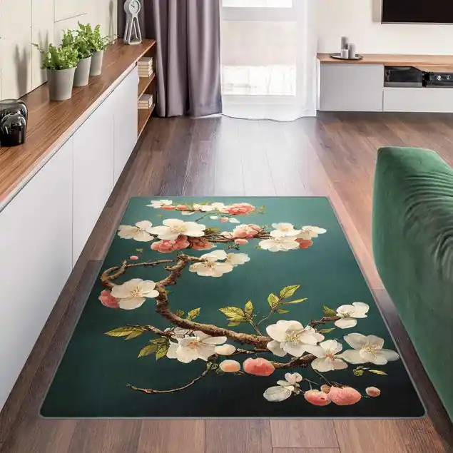 Zweig mit Blüten auf Türkis Sale