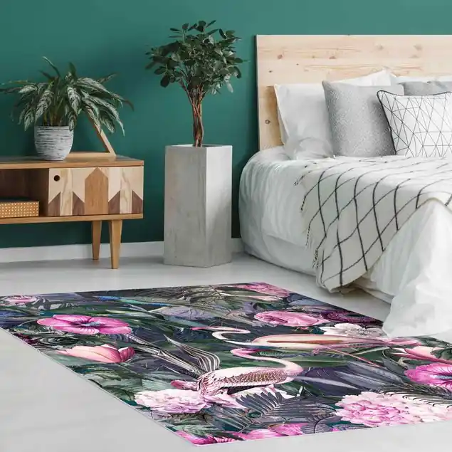 Beliebt Bunte Collage - Pinke Flamingos im Dschungel