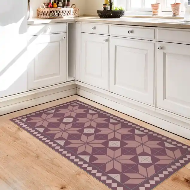 Knallerangebot Geometrische Fliesen Sternblume Altrosa mit schmaler Bordüre