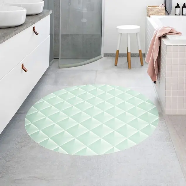 Geometrisches 3D Rauten Muster in Mint Top-Preis