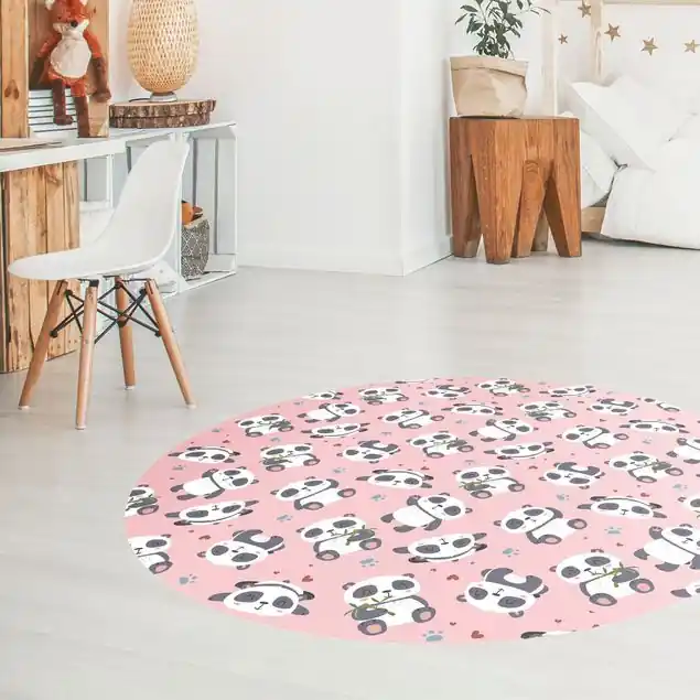 Markenprodukt Süße Pandabären mit Tapsen und Herzen Pastellrosa
