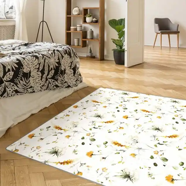 Wochenendangebot Wildblumen Aquarell Muster auf Beige