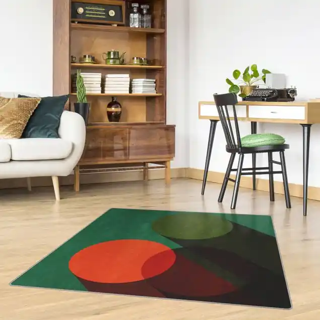 Abstrakte Formen - Kreise in Grün und Rot Schnäppchen